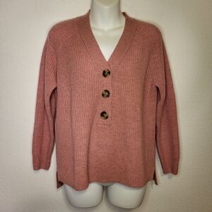 Madewell Merino Wool Blend Lyle Ribbed Henley Sweater size XXSmall